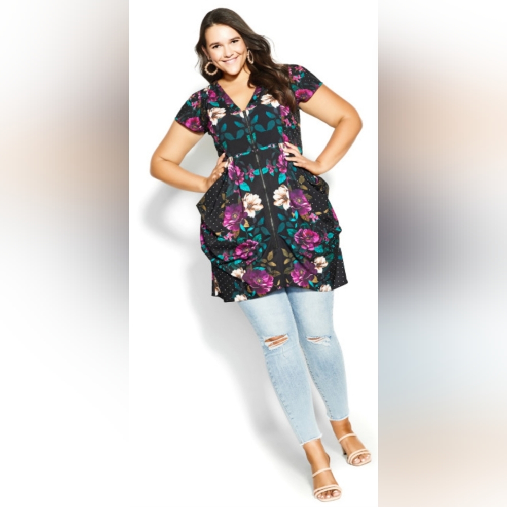 City Chic Olivia Tunic-Black - Picture 12 of 15